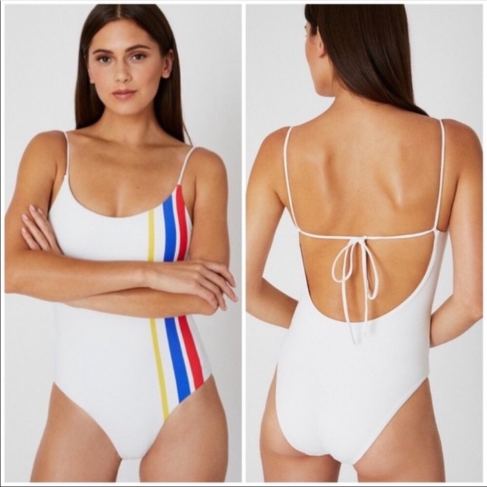 ONIA Gabriella one piece Varsity Stripe swimsuit